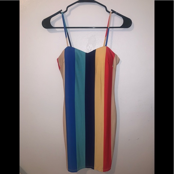 Multi-colored striped Mini Dress - Picture 2 of 3